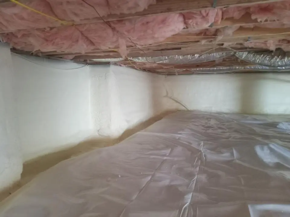 Crawl space encapsulation with closed-cell spray foam for Attic Insulation in Converse